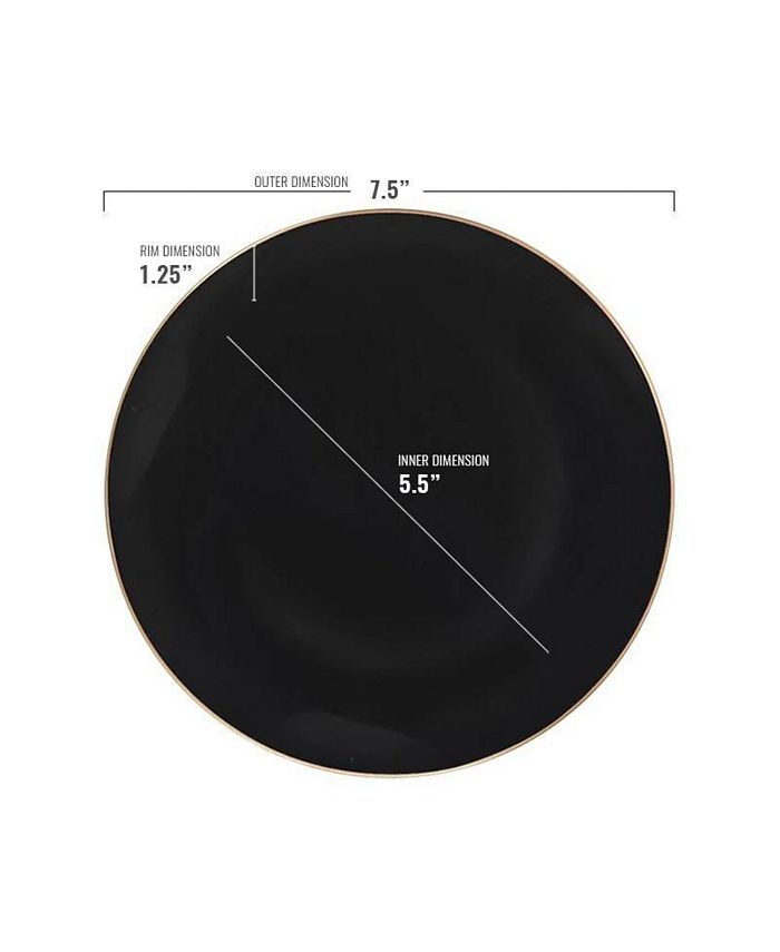 Smarty Had A Party 7.5" Black with Gold Rim Organic Round Disposable