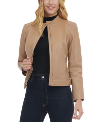Michael Kors - Women's Zip-Front Leather Jacket