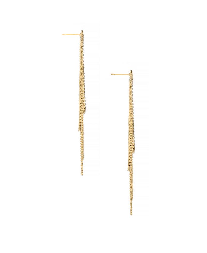 ETTIKA Crystal and Looped Chain Earrings in 18K Gold Plating - Macy's