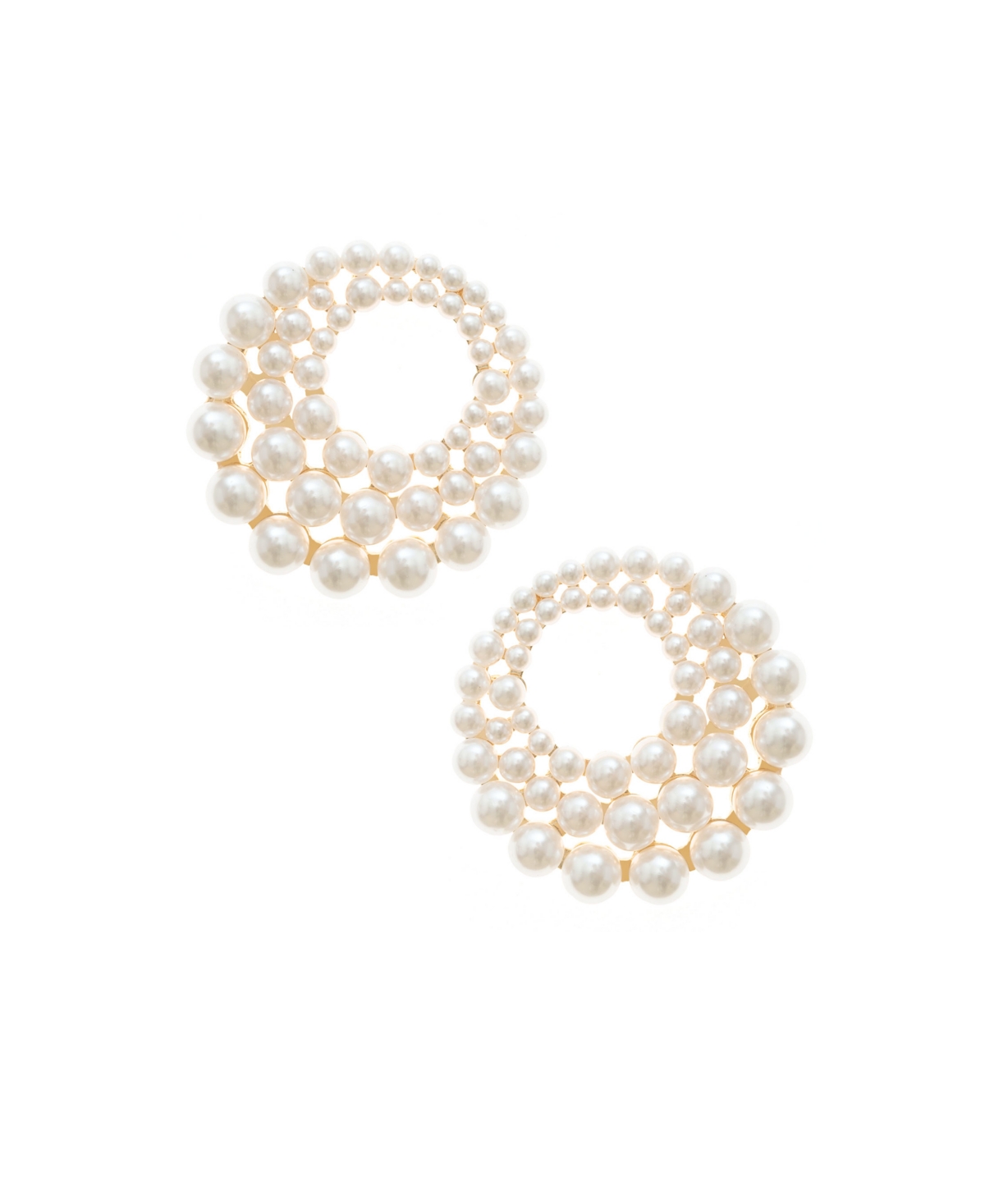 Shop Ettika Blushing Imitation Pearl Earrings In 18k Gold Plating