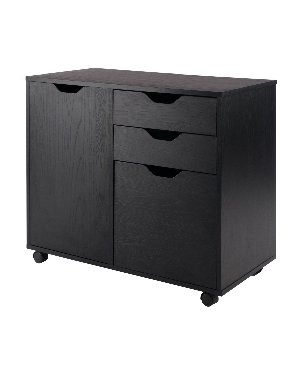 Winsome Halifax 26.3" Wood 2-drawer Wide Filing Cabinet Storage Cabinet In Black