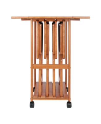 Sophia 5-Piece Wood Drop Leaf Top Snack Table Set