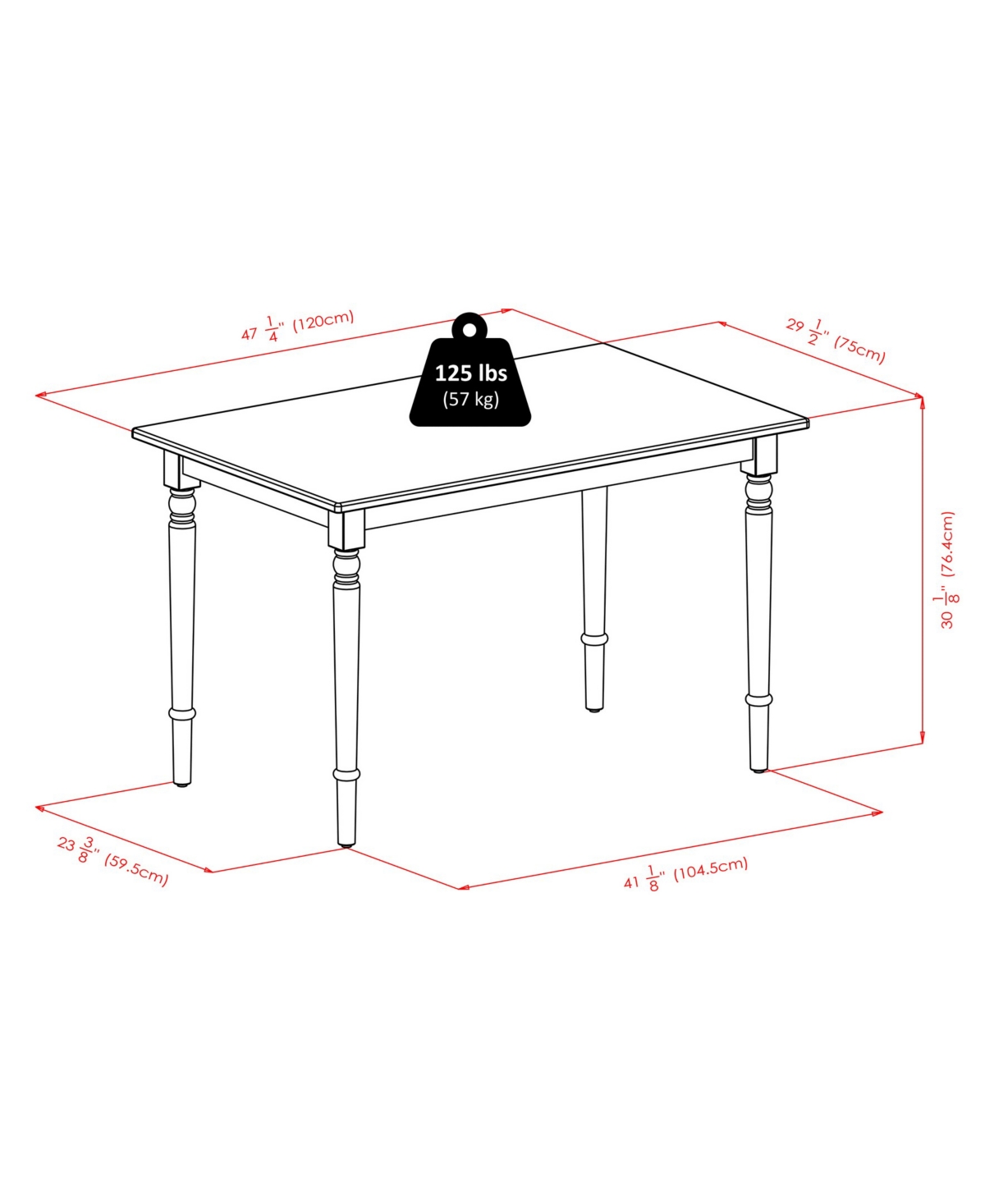 Winsome Ravenna Wood Rectangle Dining Table