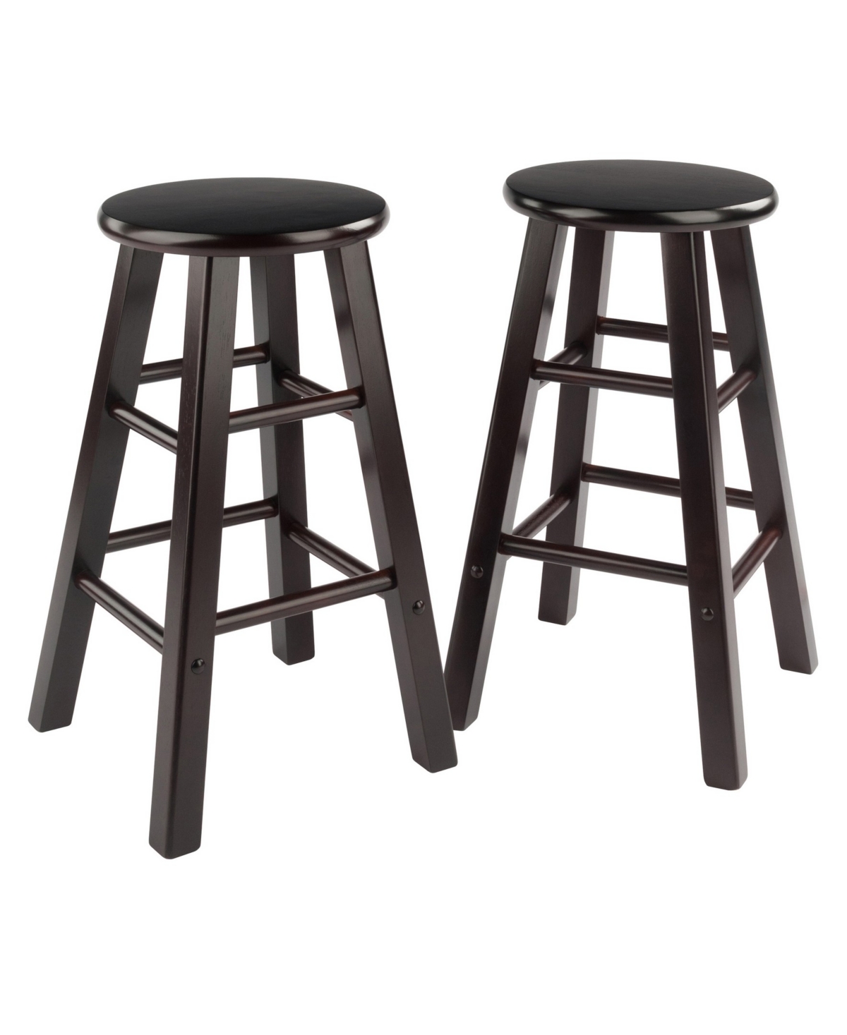 Winsome Element 2 Piece Wood Counter Stool Set In Espresso