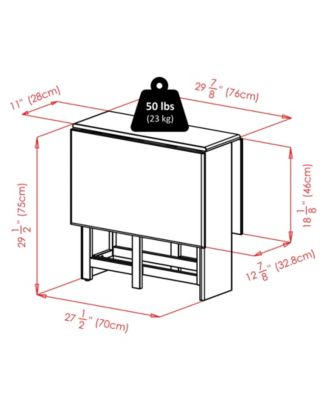 Clara 29.53" Wood Double Drop Leaf Dining Table