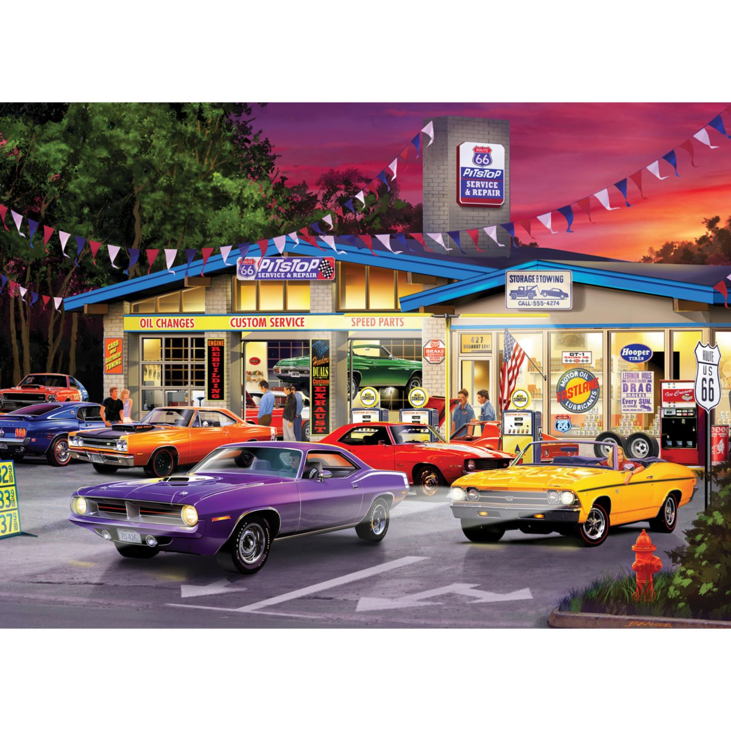 Детский пазл MasterPieces Puzzles Cruisin' Route 66 1000 Piece Puzzle, Ages 14+, цвет: Разноцветный — фото 2