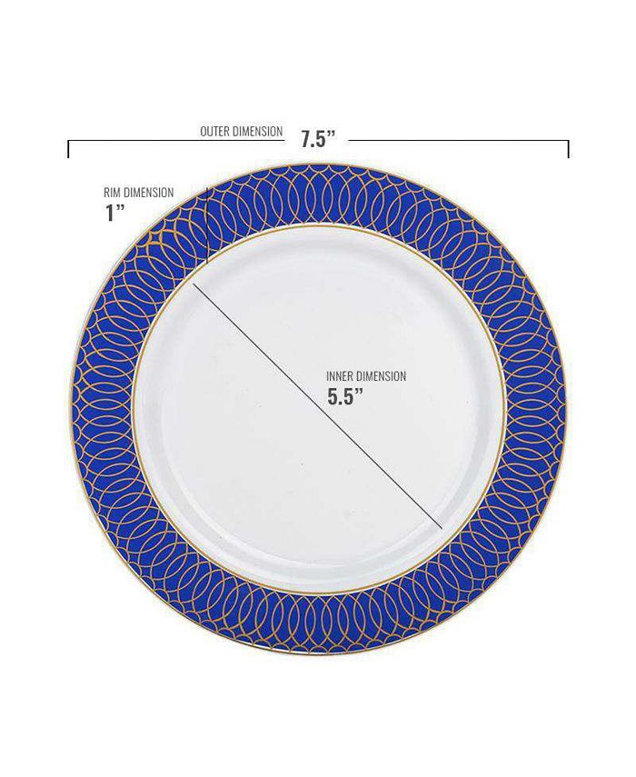 Smarty Had A Party 7.5" White with Gold Spiral on Blue Rim Plastic