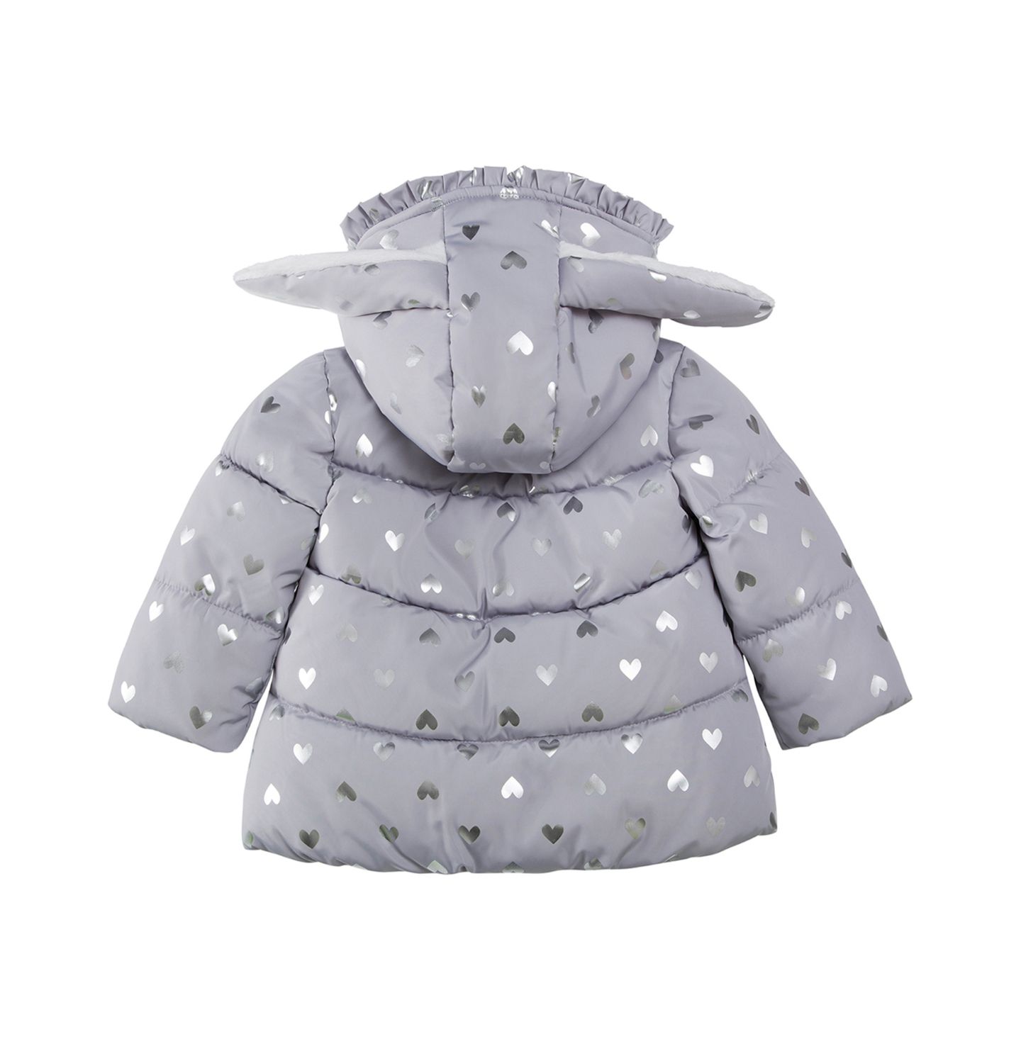 Куртка Rokka&Rolla Soft Fleece Lined Puffer Jacket Winter Coat для девочек-малышей, цвет: Серый / С принтом — фото 2