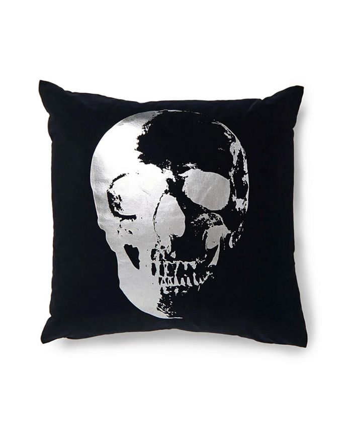 Velvet skull pillow top