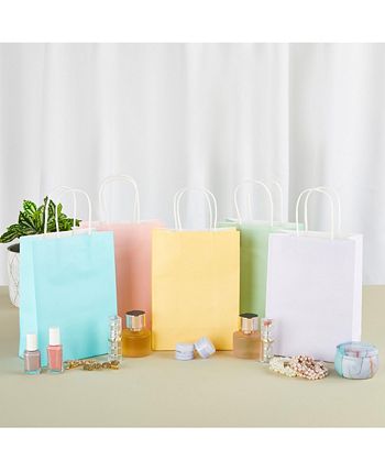 Juvale 25-Pack Pastel-Colored Paper Gift Bags with Handles for Goodies,  Birthday Party Favors, Colorful Party Bags, Baby Shower Supplies, 5 Rainbow  Colors (8.5 …