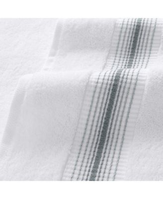 White Turkish Luxury Striped Hand Towels for Bathroom 600 GSM, 18x32 in., 4-Pack , Super Soft  Absorbent Hand Towels