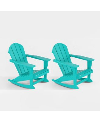 Outdoor Patio Porch Rocking Adirondack Chair (Set of 2)