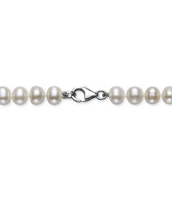Macy's - White Cultured Freshwater Pearl (6mm) Necklace and Matching Stud (7-1/2mm) Earrings Set
