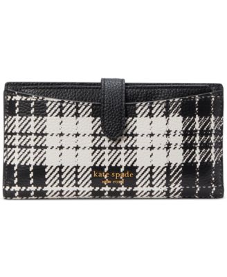 kate spade new york - Hudson Posh Plaid Embossed Pebbled Leather Bifold Wallet