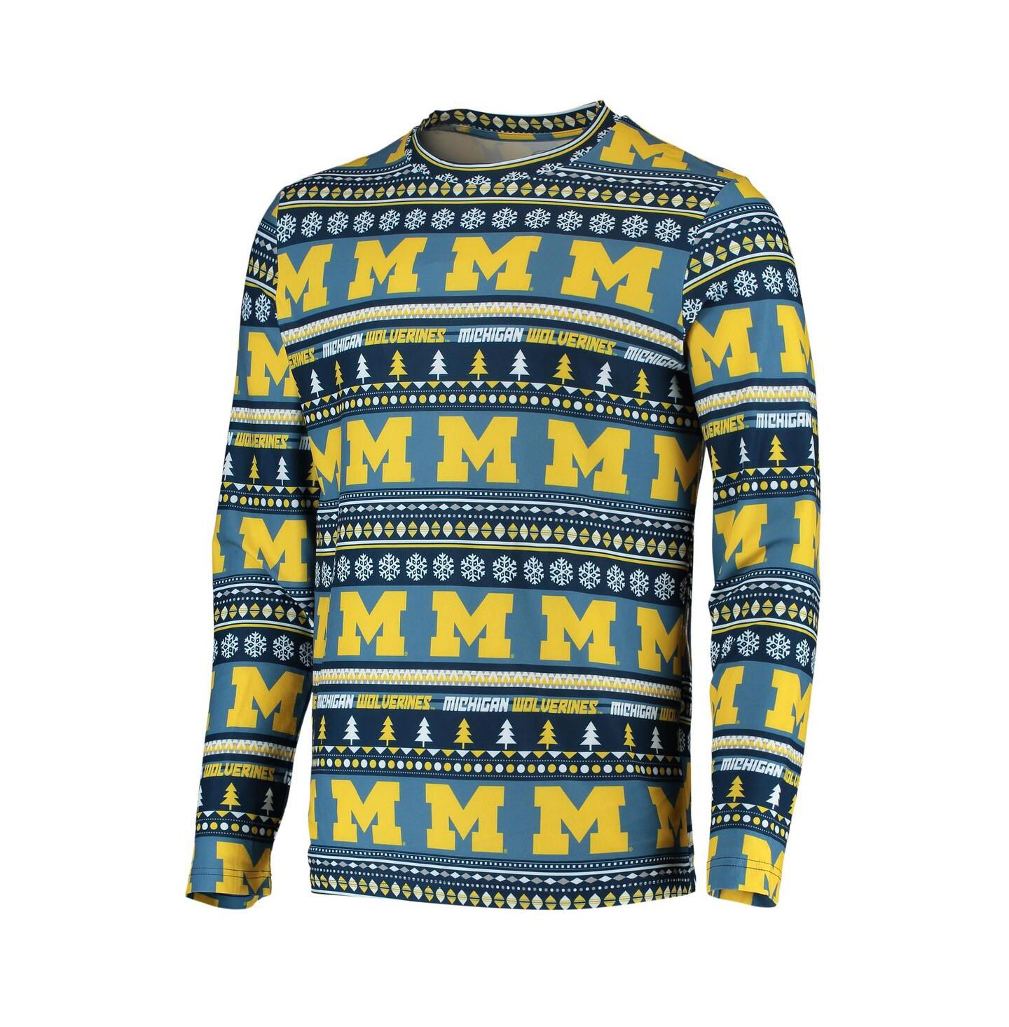 Мужская пижама Concepts Sport Michigan Wolverines Ugly Sweater, Navy — фото 4
