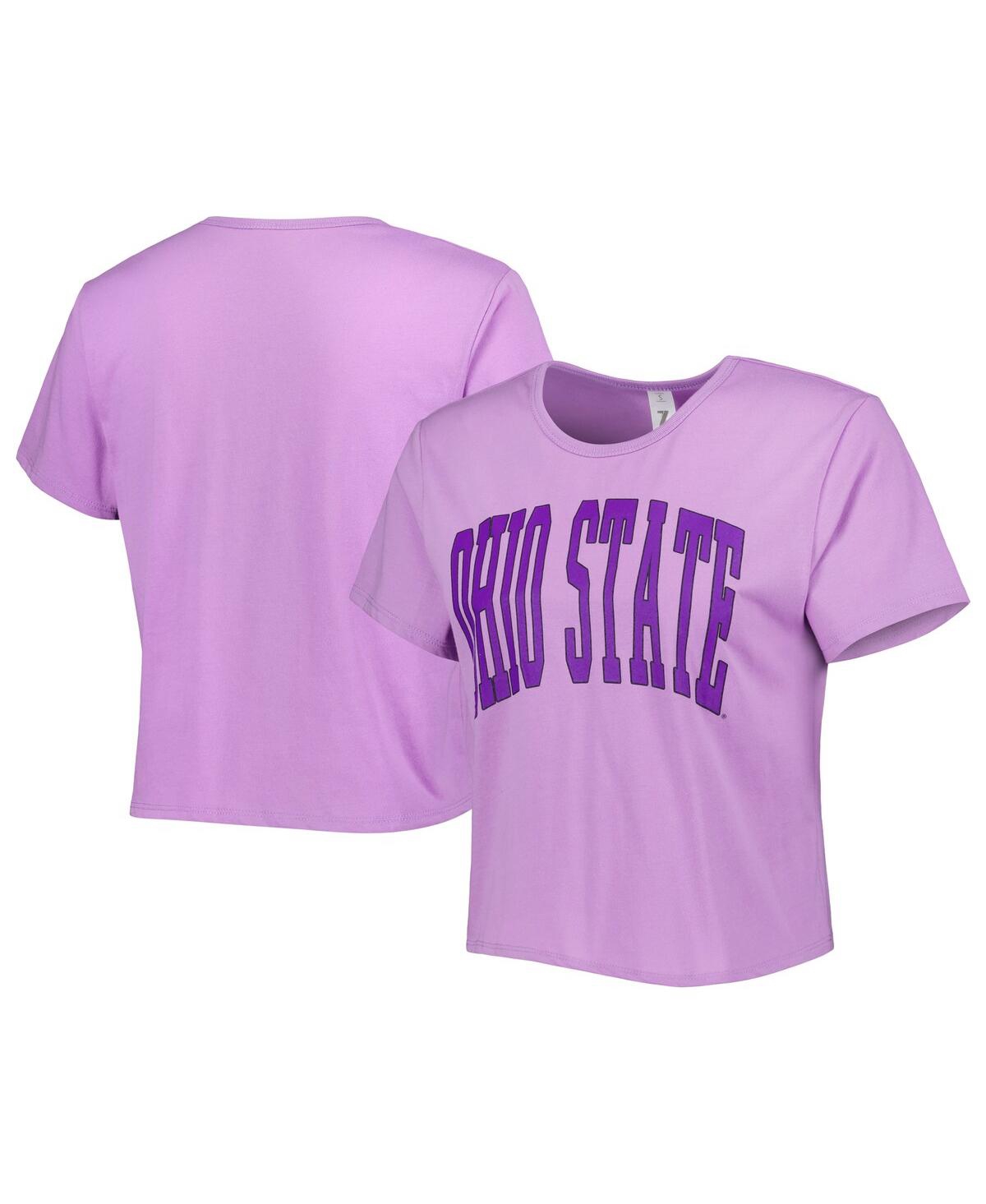 Shop Zoozatz Women's  Purple Ohio State Buckeyes Core Fashion Cropped T-shirt
