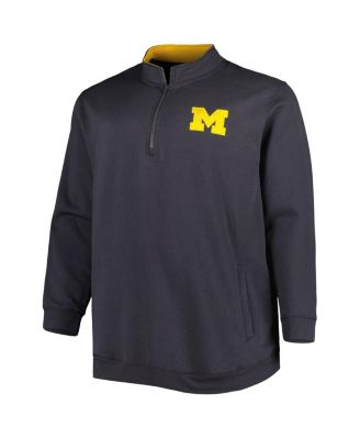 Men's Charcoal Michigan Wolverines Big and Tall Tortugas Logo Quarter-Zip Sweatshirt