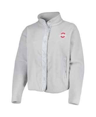 Women's Gray Ohio State Buckeyes Plus Size Wheelhouse Sherpa Full-Snap Jacket