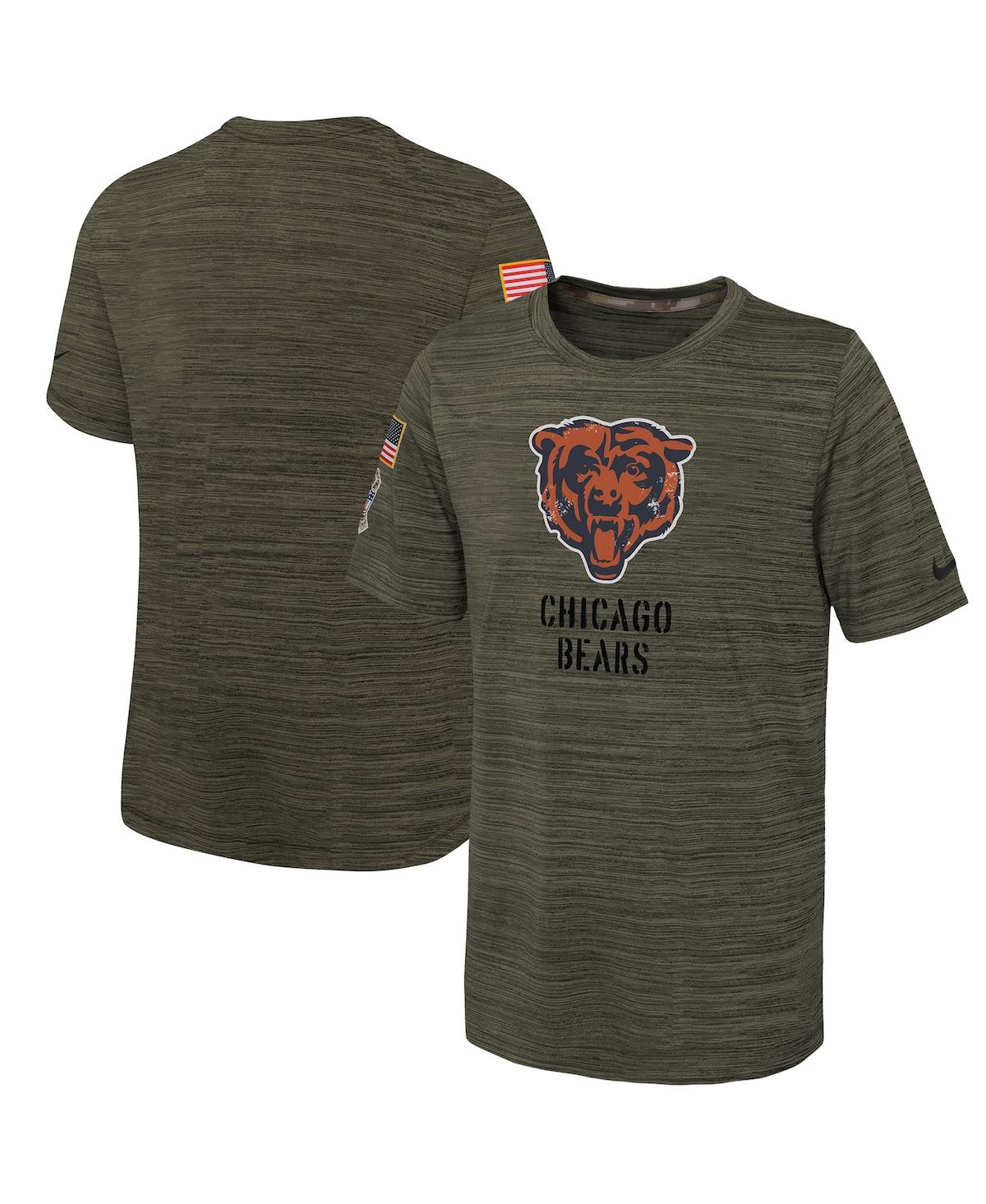 Youth Boys Nike Olive Chicago Bears 2022 Salute To Service Velocity T-shirt