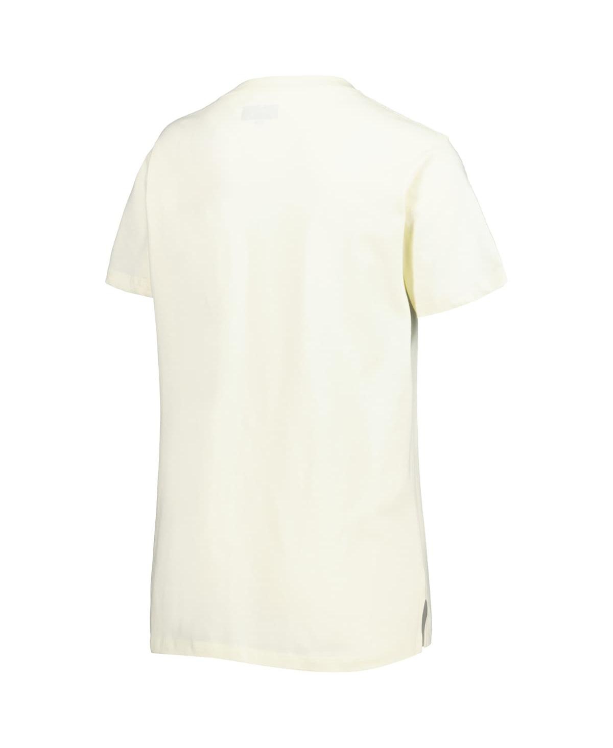 NEW ERA WOMEN'S NEW ERA CREAM LAS VEGAS RAIDERS CHROME SIDELINE T-SHIRT 