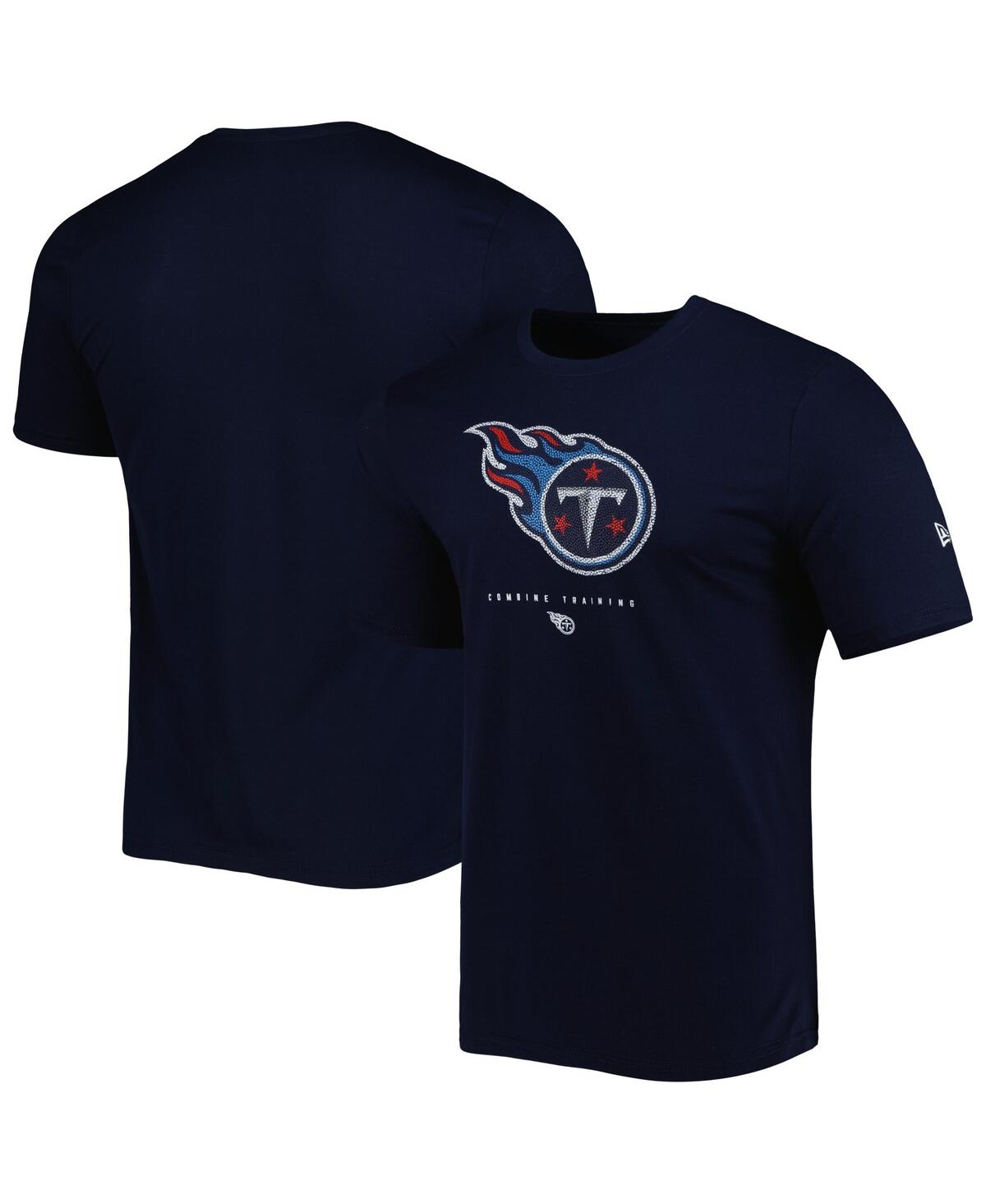 NEW ERA MEN'S NEW ERA NAVY TENNESSEE TITANS COMBINE AUTHENTIC BALL LOGO T-SHIRT 