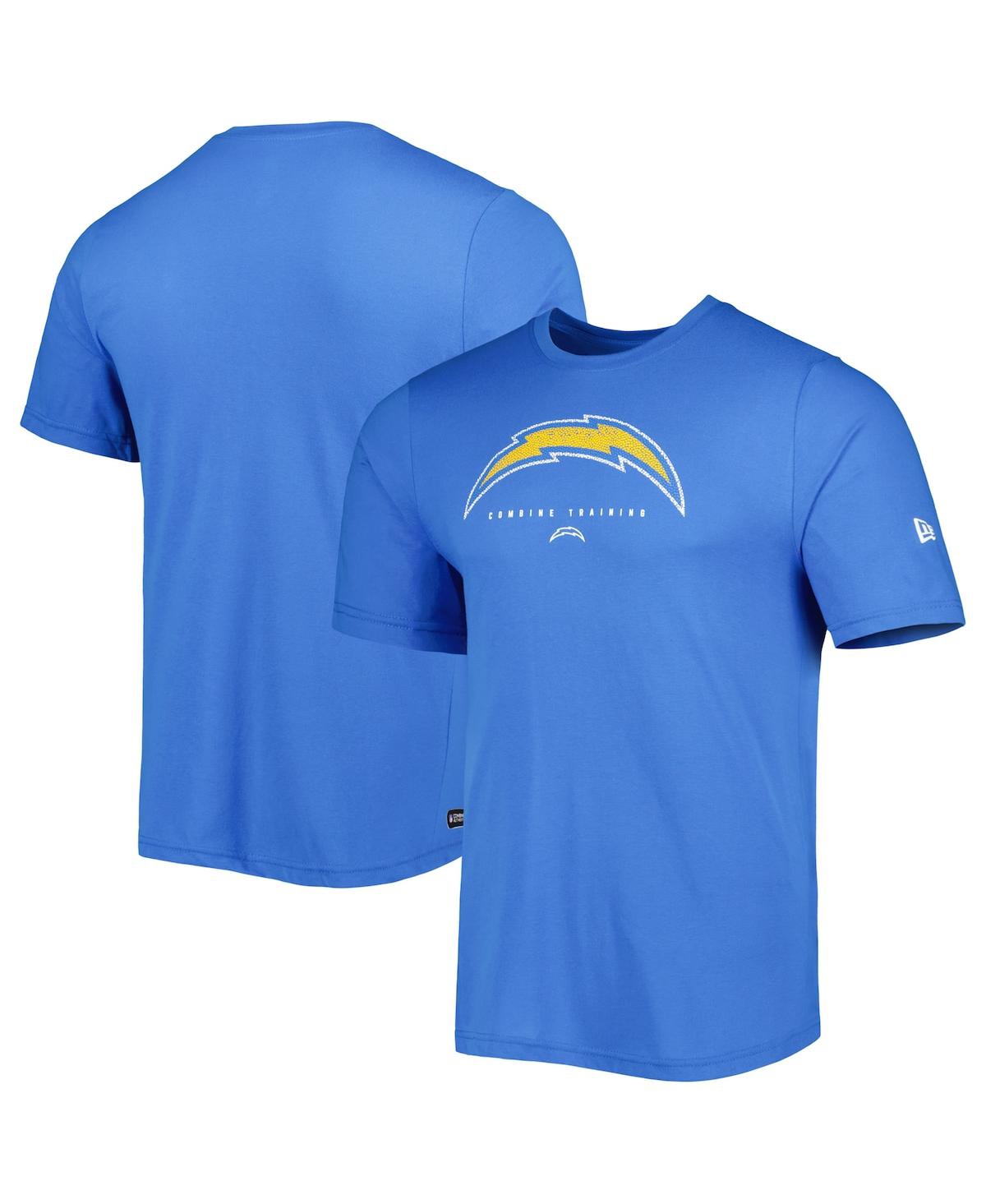 Shop New Era Men's  Powder Blue Los Angeles Chargers Combine Authentic Ball Logo T-shirt