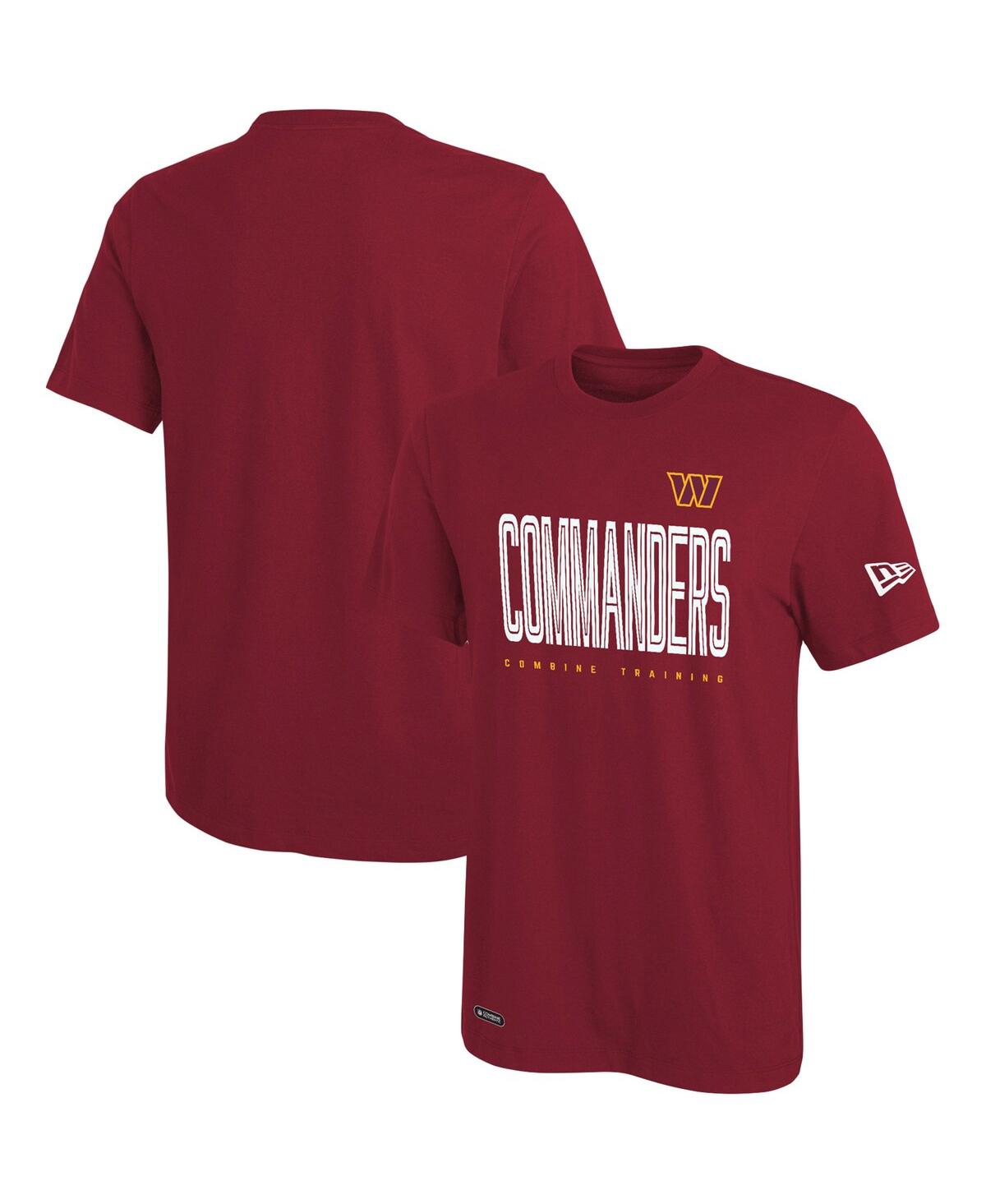 Shop New Era Men's  Burgundy Washington Commanders Combine Authentic Training Huddle Up T-shirt