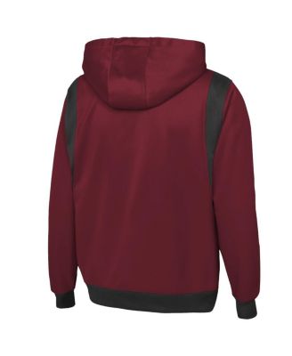 Men's Cardinal Arizona Cardinals Combine Authentic Drop Back Full-Zip Hoodie