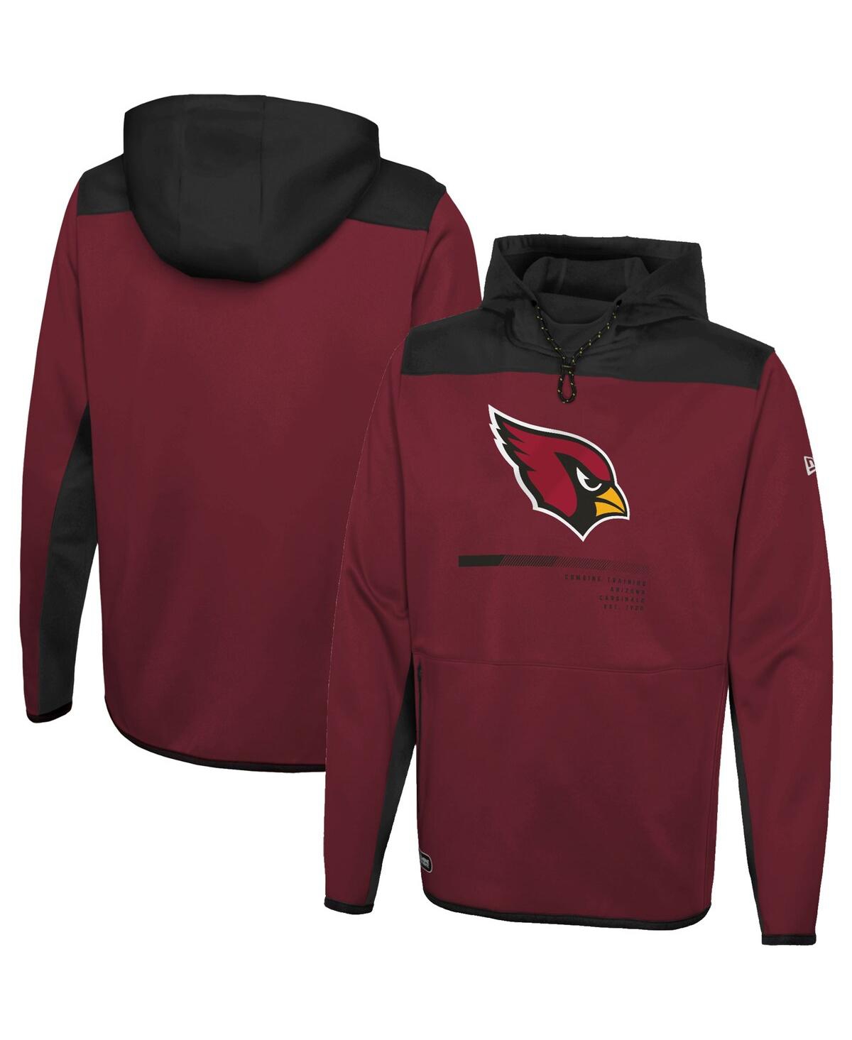 Shop New Era Men's  Cardinal Arizona Cardinals Combine Authentic Hard Hitter Pullover Hoodie