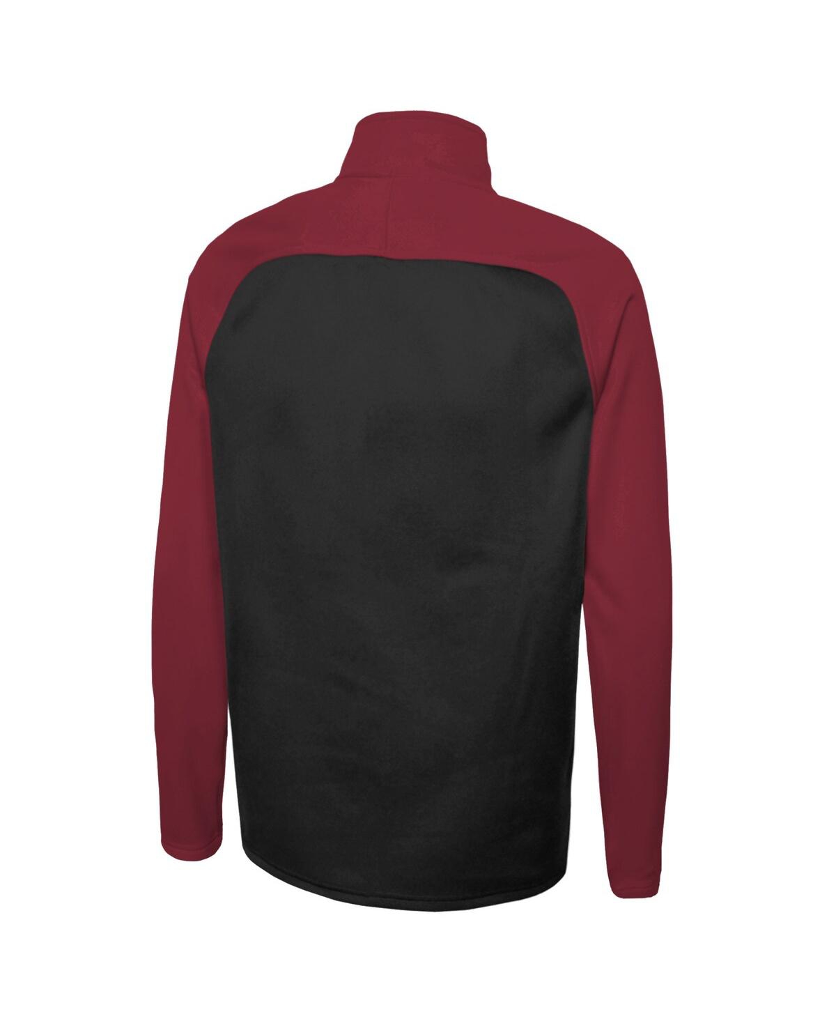 NEW ERA MEN'S NEW ERA BLACK ARIZONA CARDINALS COMBINE AUTHENTIC O-LINE RAGLAN HALF-ZIP JACKET 