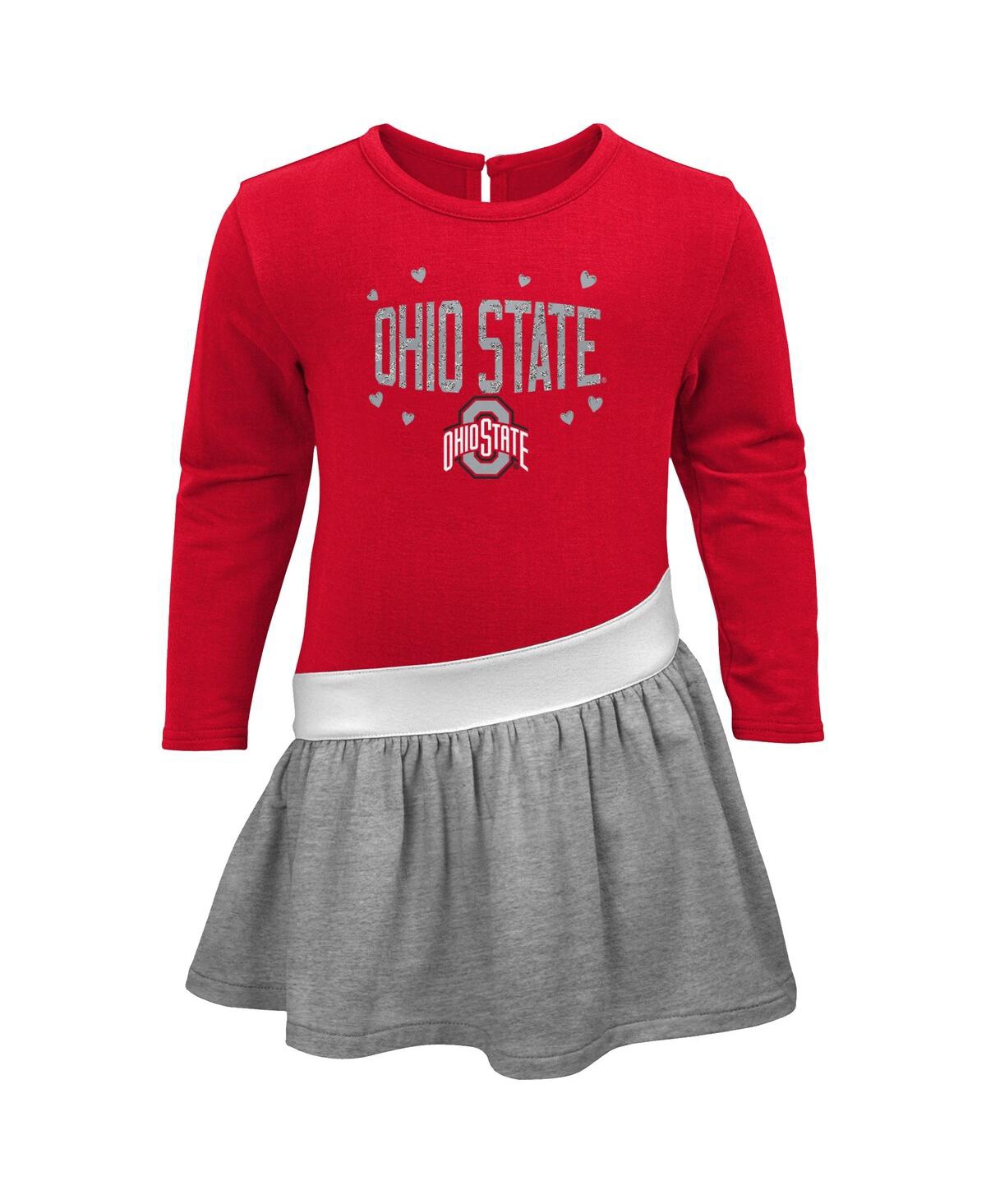 Shop Outerstuff Toddler Girls Scarlet Ohio State Buckeyes Heart To Heart French Terry Dress