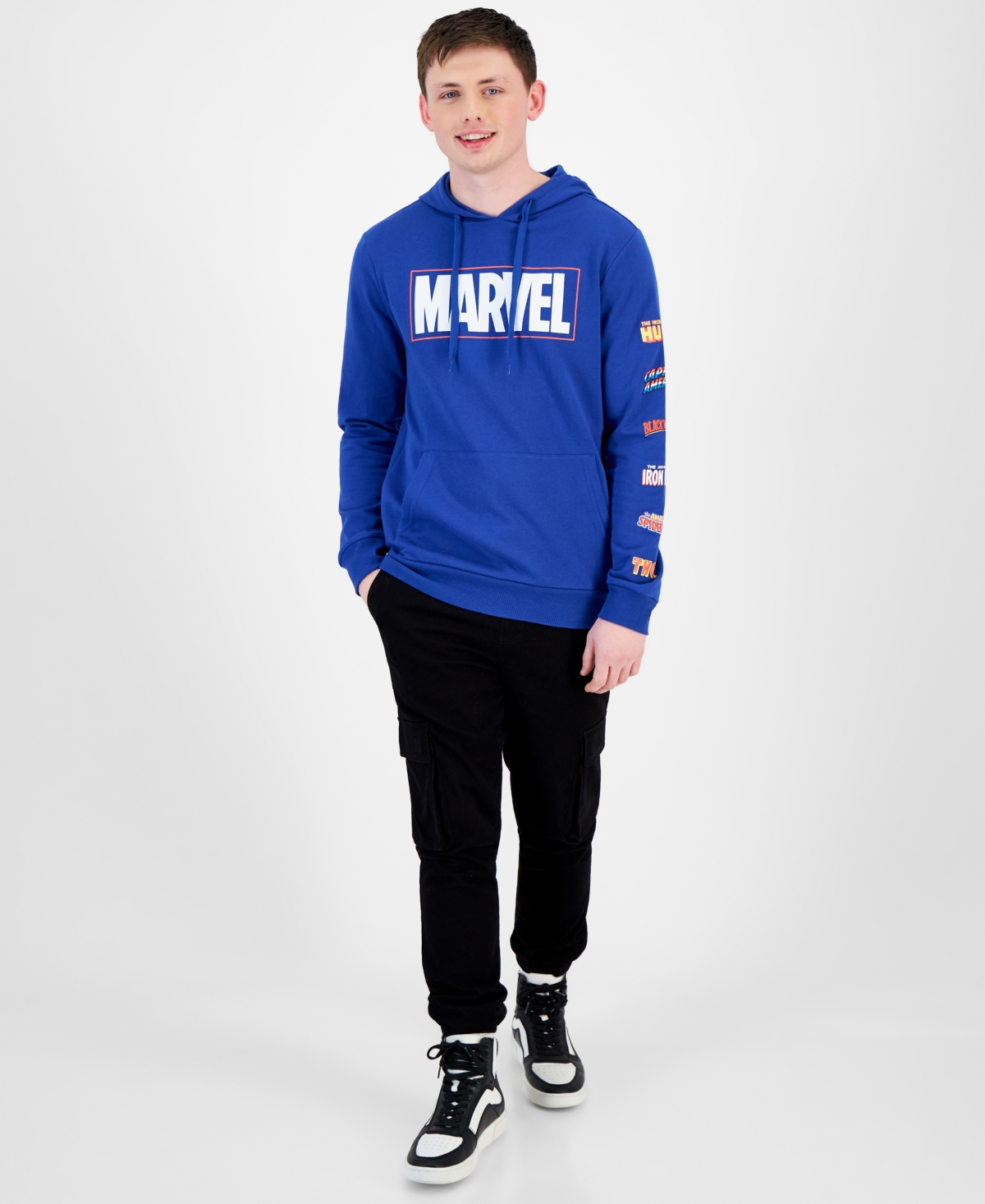 Hybrid Men's Marvel Logo Long Sleeves Hoodie