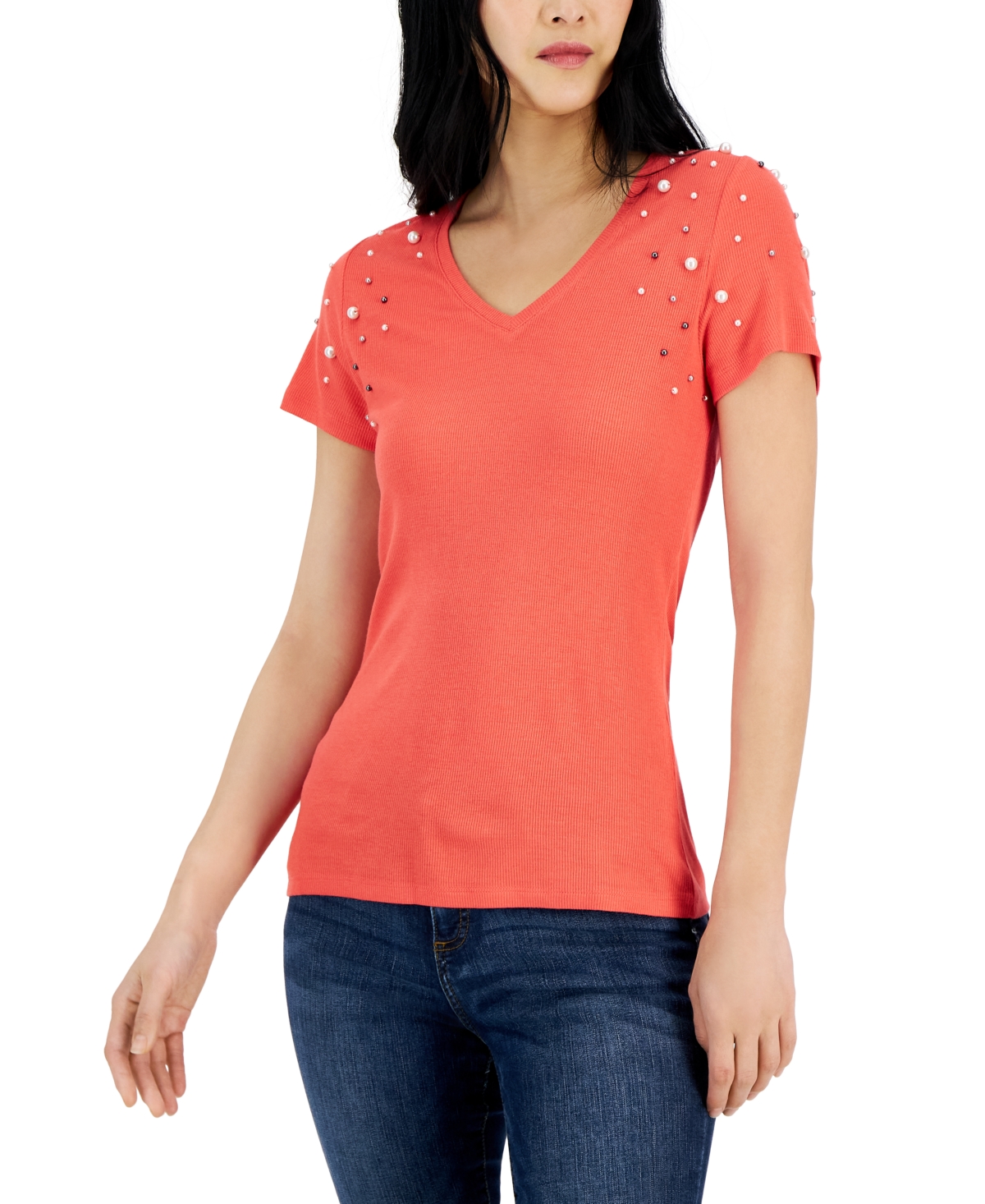 Inc International Concepts Women's Embellished T-Shirt, Created for Macy's