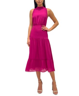 Sam Edelman - Women's High-Neck Sleeveless Chiffon Dress