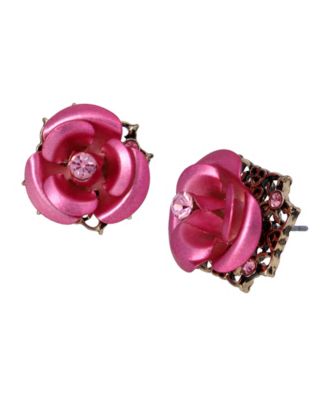 Betsey Johnson Rose Stud Earrings - Macy's