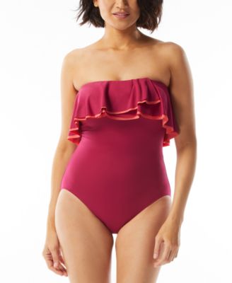 Coco Reef - Contours Ruffled Bandeau One-Piece Swimsuit