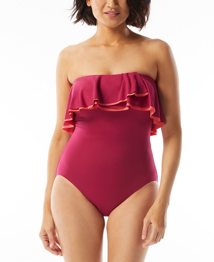 Ruffle Strapless Swimsuit Set