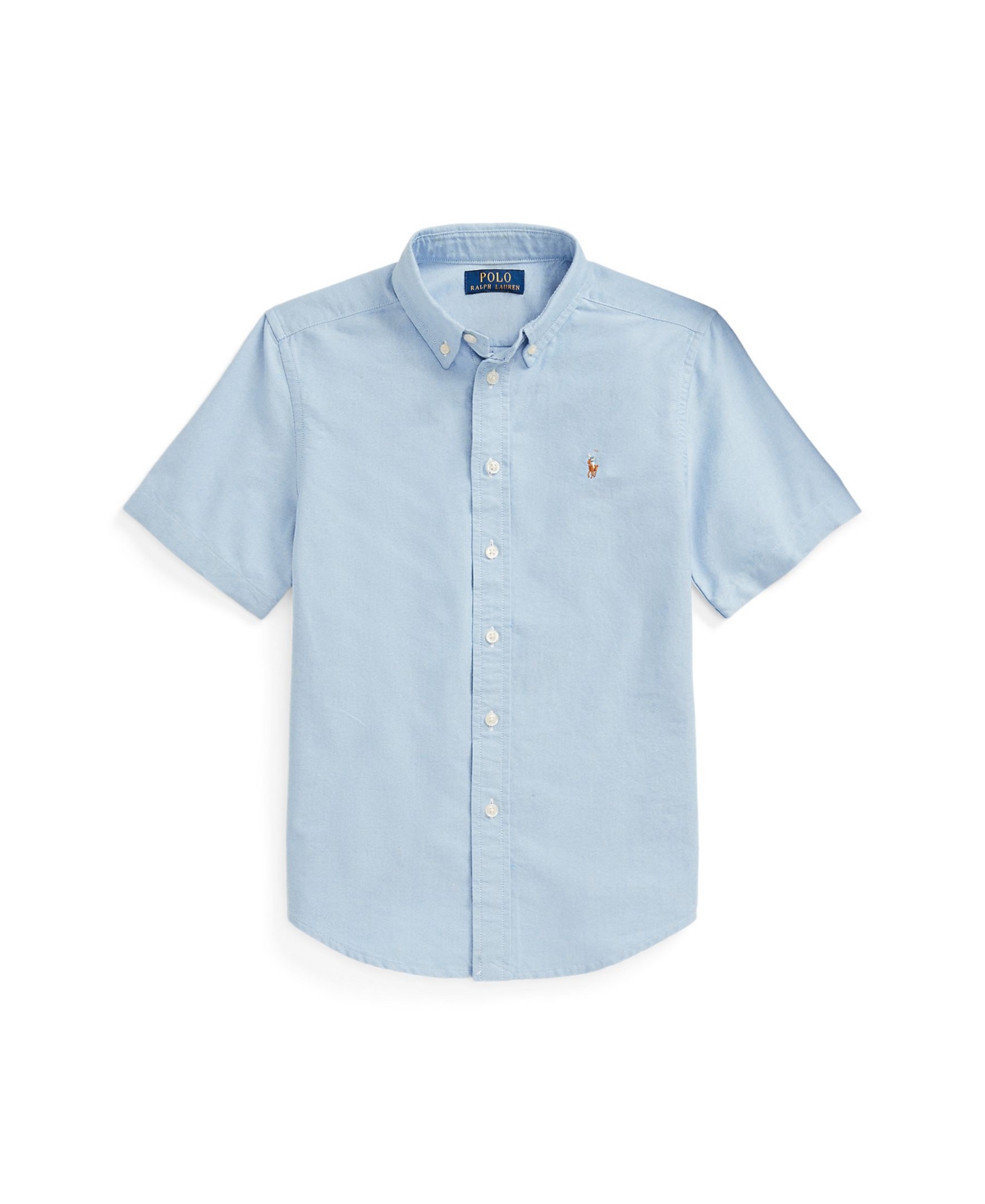 Shop Polo Ralph Lauren Big Boys Cotton Oxford Short-sleeve Shirt In Bsr Blue