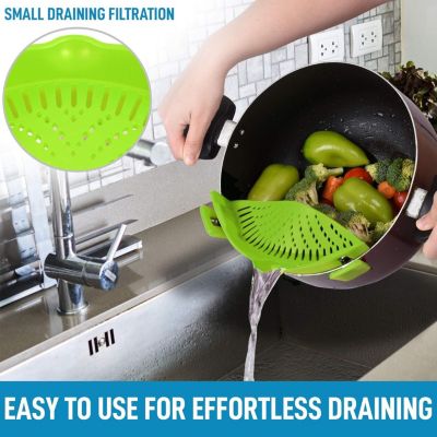 Silicone Pot Strainer - Adjustable Snap On Strainer For Most Pots & Pans