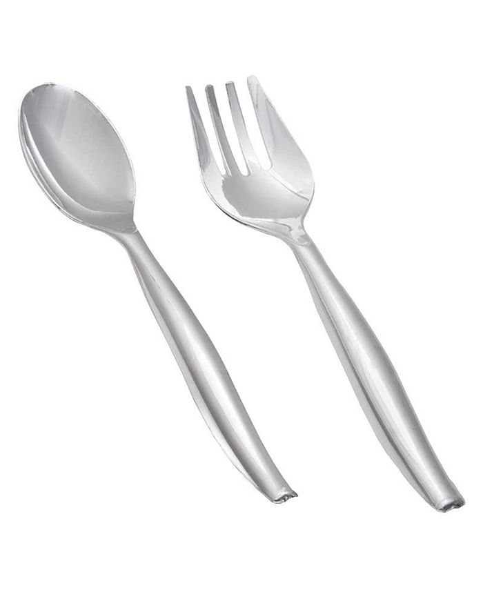 Smarty Had A Party Silver Disposable Plastic Serving Flatware Set