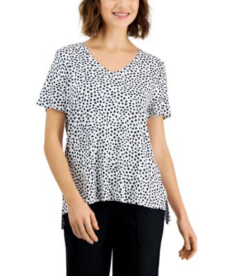 Alfani - Step-Hem V-Neck T-Shirt