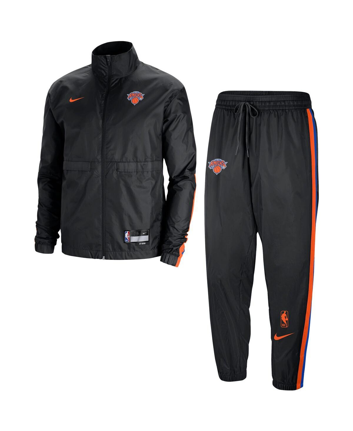 Men's Nike Black, Orange New York Knicks 2022/23 City Edition Courtside Lightweight Woven Full-Zip Track Suit Set