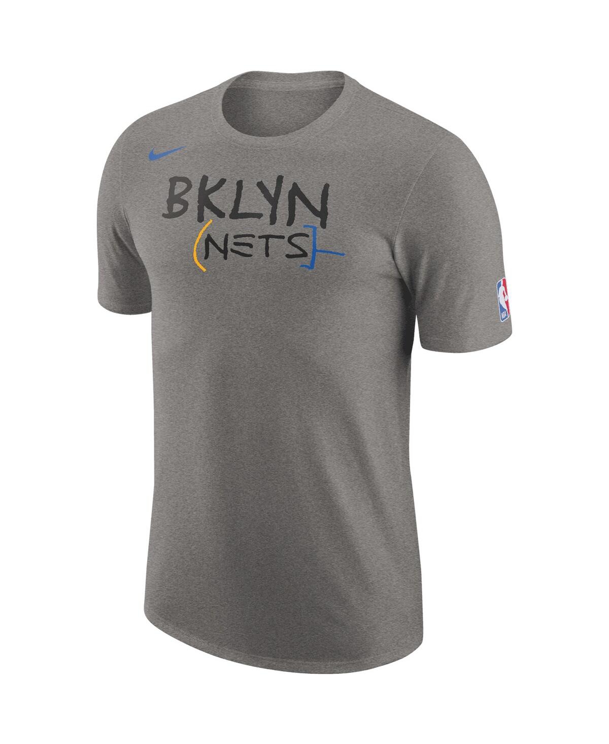 Men's NikeBrooklyn Nets 2022/23 City Edition Essential Logo T-shirt - Heather Charcoal