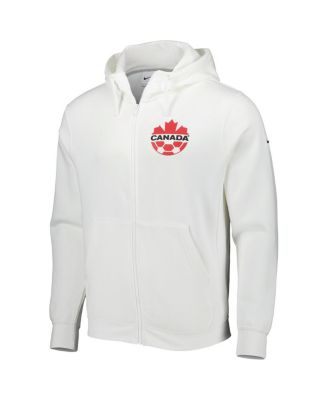 Men's White Canada Soccer Club Fleece Full-Zip Hoodie