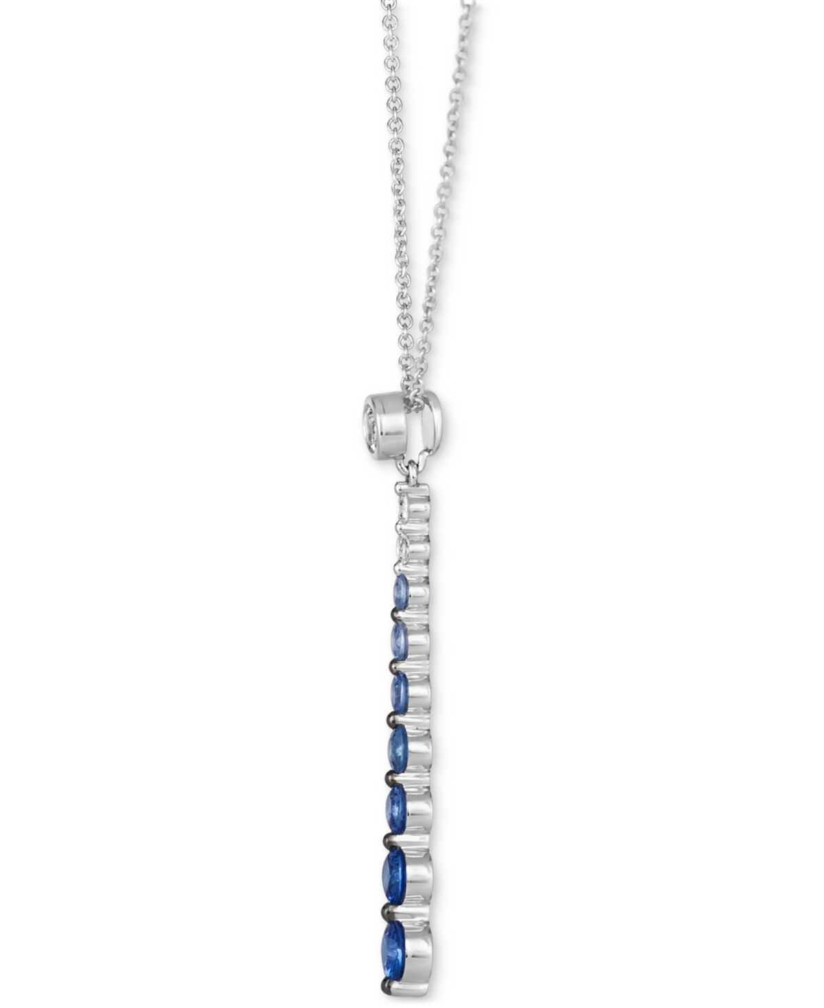 Le Vian Denim Ombre (7/8 Ct. T.w.) & White Sapphire (1/6 Ct. T.w.) Graduated Adjustable 20" Lariat Necklace  In Gold