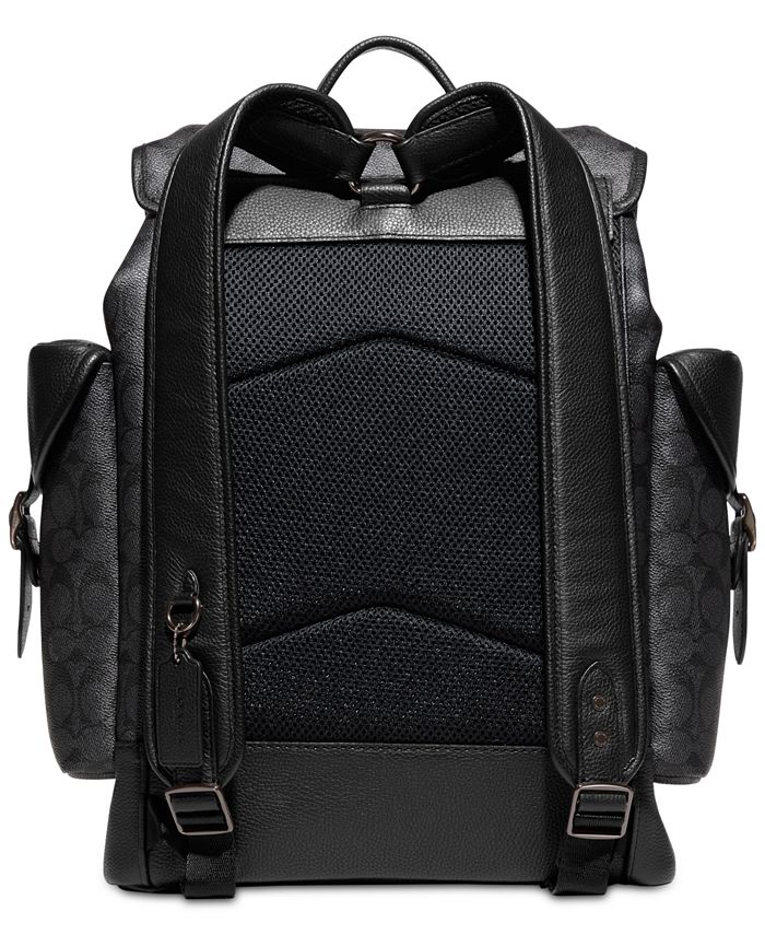COACH Hitch Signature Print Canvas & Leather Backpack Macy's