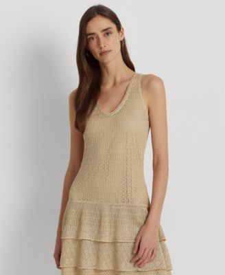 Lauren Ralph Lauren Women's Pointelle-Knit Drop-Waist Dress - Macy's
