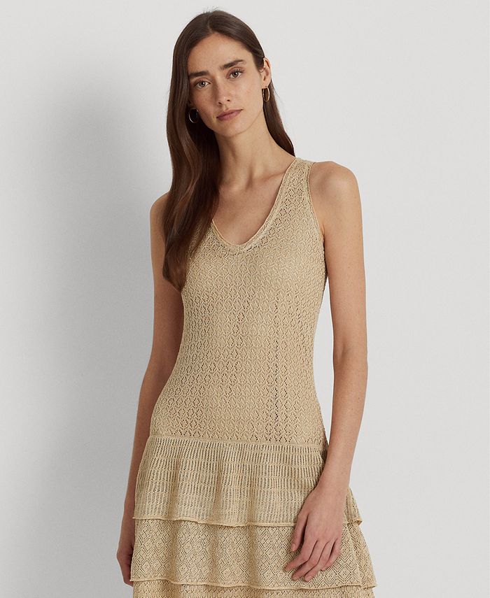 Lauren ralph lauren pointelle knit dress clearance
