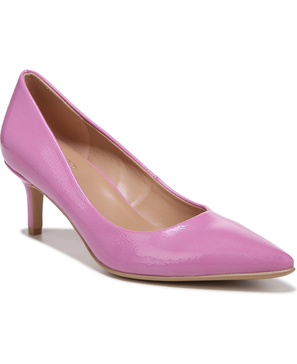 Naturalizer Everly Pointed Toe Pump In Wild Rose Pink Faux Patent