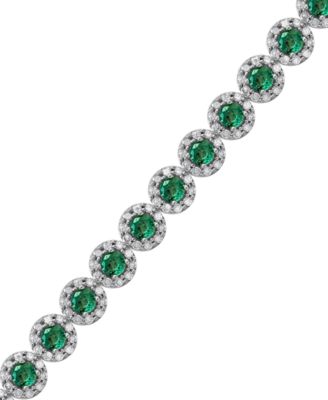 Sapphire (5-1/2 ct. t.w.) & Diamond (3 ct. t.w) Tennis Bracelet in 14k White Gold (Also in Ruby and Emerald)